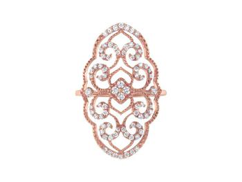 商品10K Rose Gold Diamond Cocktail Ring Rose (Pink),商家Verishop,价格¥6877图片