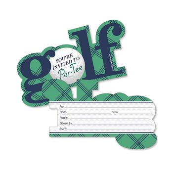 商品Par-Tee Time - Golf - Shaped Fill-in Invitations - Birthday or Retirement Party Invitation Cards with Envelopes - Set of 12图片
