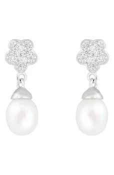 Splendid Pearls | Freshwater Pearl & CZ Cluster Drop Earrings 独家减免邮费