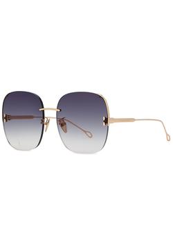 推荐Gold-tone oversized sunglasses商品
