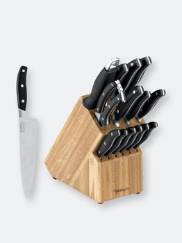 商品Essentials 15Pc Stainless Steel Cutlery Set with Block BUNDLE图片