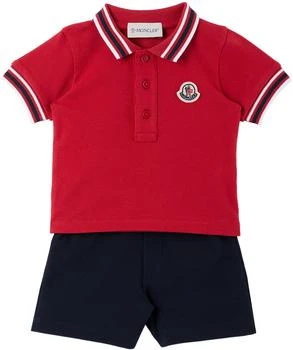 推荐Baby Red & Navy Polo & Shorts Set商品