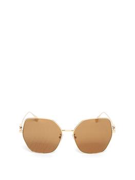 墨镜fendi评价, Fendi | Geometric Gold Sunglasses With Brown Mirror Lens商品图片 