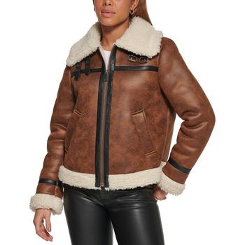 李维斯外套, Levi's | Women's Bonded Faux Shearling Aviator Coat商品图片 额外7折, 额外七折