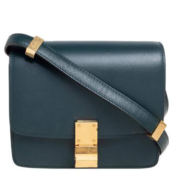 celine box好用吗, [二手商品] Celine | Celine Dark Green Leather Small Classic Box Shoulder Bag商品图片 6.4折, 满1件减$100, 满减