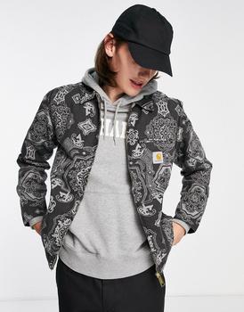 推荐Carhartt WIP Detroit paisley jacket in black商品