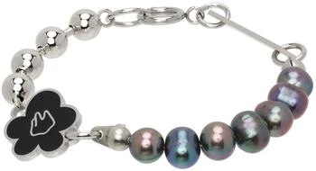 IN GOLD WE TRUST PARIS | Silver Flower & Pearl Bracelet,商家SSENSE HK,价格¥390
