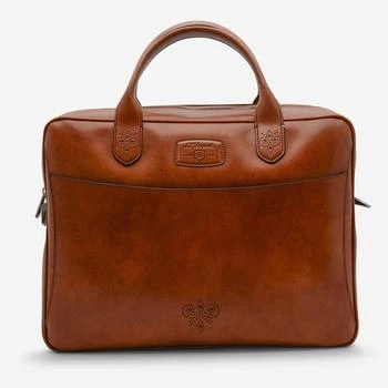 推荐S.T. Dupont Derby Brown Leather Portfolio Laptop Briefcase 181173商品