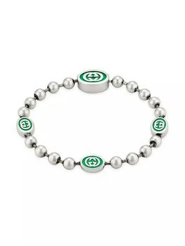 Gucci | Sterling Silver Interlocking Logo Bracelet 独家减免邮费