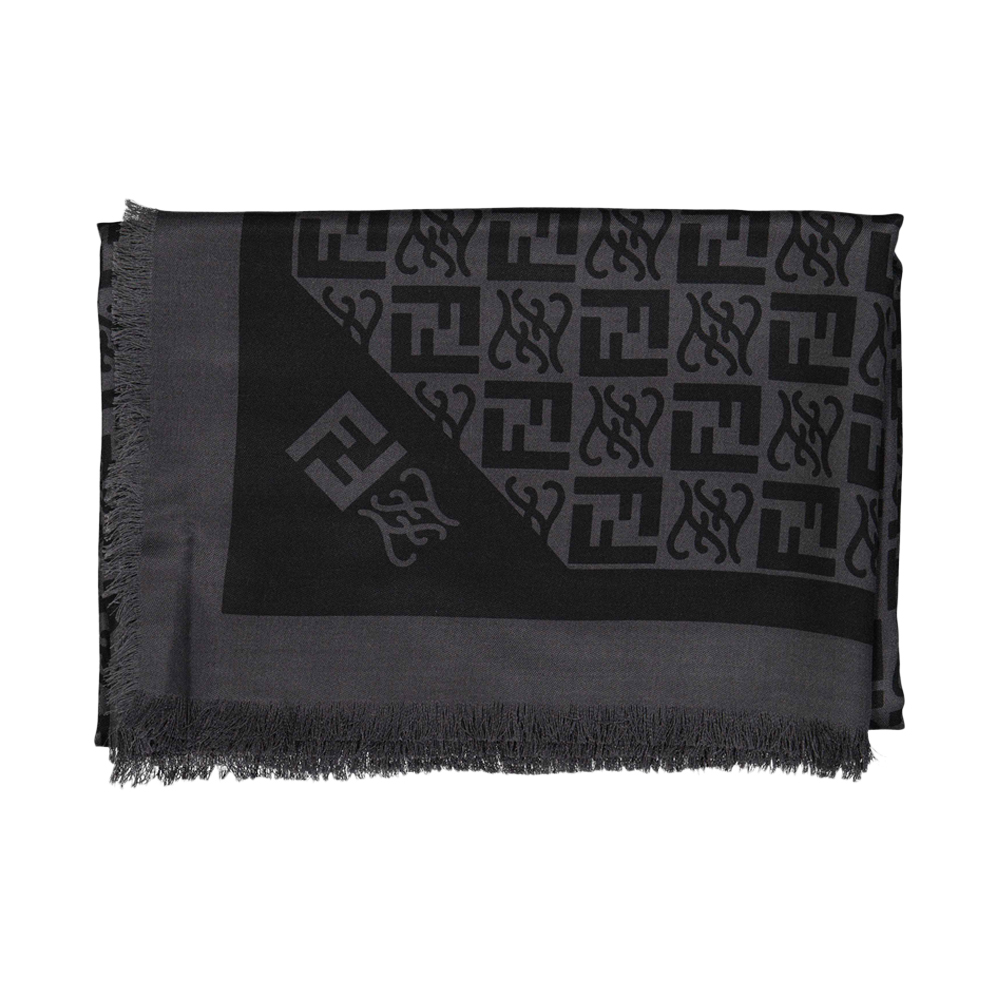 fendi围巾价格, Fendi | FENDI 男士黑色徽标印花织物围巾 FXS610-AIJO-F0D9B商品图片 独家减免邮费