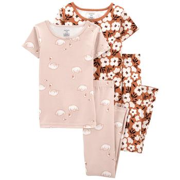 Carter's | Big Girls Pajama and Short Sleeves T-shirt, 4-Piece Set商品图片,4折
