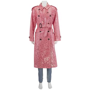 burberry风衣北京, Burberry | Eastheath Floral Lace Trench Coat In Bright Pink商品图片 7折