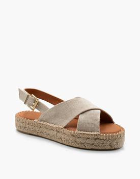 Madewell | ALOHAS Linen Crossed Platform Bicolor Espadrille Sandals商品图片,8.5折