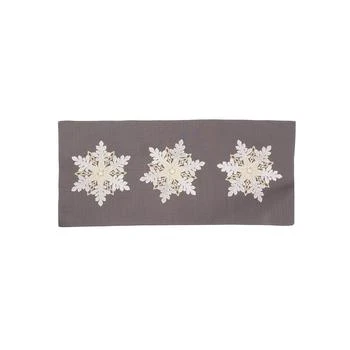 Manor Luxe | Sparkling Snowflakes Embroidered Double Layer Christmas Table Runner,商家Macy's,价格¥263