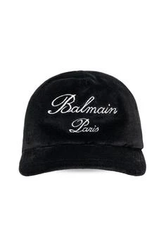 Balmain | Balmain Kids Logo Embroidered Velour Cap,商家Cettire,价格¥1166