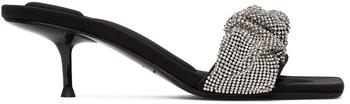 alexander wang鞋, Alexander Wang | Black Scrunchie Jessie Heeled Sandals商品图片 