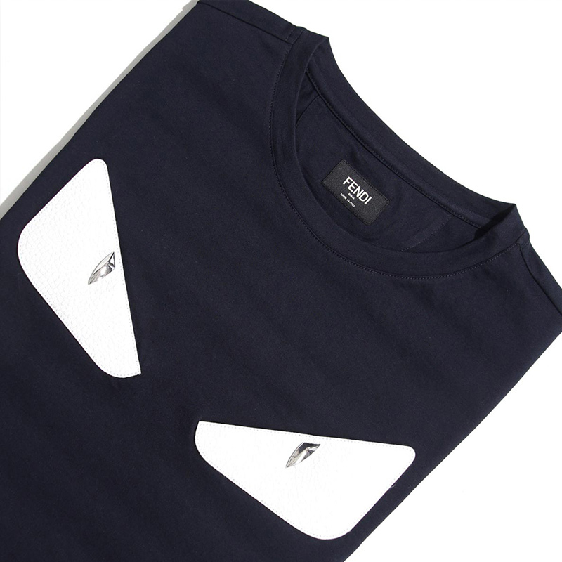 肯迪文北京, Fendi | Fendi 芬迪 男士棉质羊皮小恶魔眼睛短袖修身T恤衫 FY0722-94T-F03LQ商品图片 满$100享9.5折, 满折