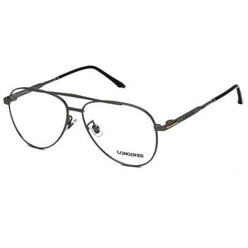 推荐Longines Men's Eyeglasses - Clear Lens Shiny Gunmetal Aviator Frame | LG5003-H 008商品