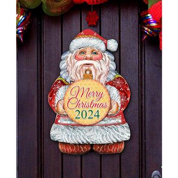 商品Designocracy | 2024 Dated Merry Christmas Santa Wooden Wall Decor Door Decor G. DeBrekht,商家Macy's,价格¥1130图片