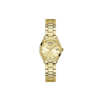 GUESS | Women's Gold-Tone Glitz Stainless Steel Bracelet Day-Date Watch, 31mm商品图片,额外7.5折, 额外七五折