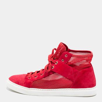 香奈儿鞋是什么牌子, [二手商品] Chanel | Chanel Red Suede And Mesh High Top Sneakers Size 41商品图片 