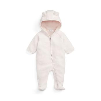 ralph lauren bear, Ralph Lauren | Baby Girls Bear-Ear Teddy Fleece Bunting Coverall商品图片 