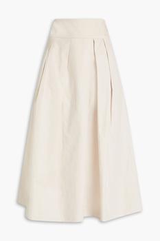 product Pleated cotton-twill midi skirt image
