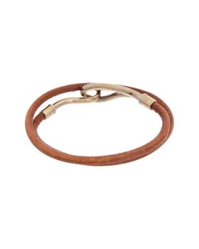 美国爱马仕手镯, [二手商品] Hermes | Hermes Palladium Jumbo Hook Double Tour Bracelet (Authentic Pre-Owned)商品图片 