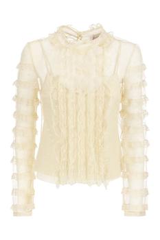 RED Valentino | RED VALENTINO Point d'Esprit tulle top商品图片,6折