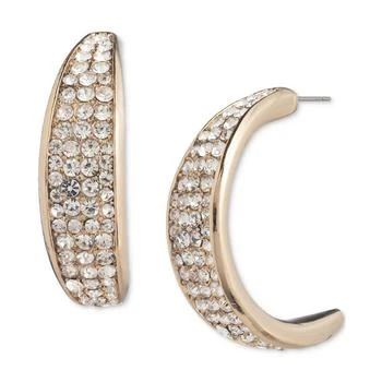 Givenchy | Gold-Tone Small Pavé Crystal C-Hoop Earrings,商家Macy's,价格¥143