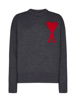 AMI | AMI Paris Ami De Coeur Logo Intarsia Crewneck Knitted Jumper商品图片,7.6折起