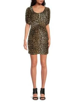 推荐Leopard Print Ruched Mini Sheath Dress商品