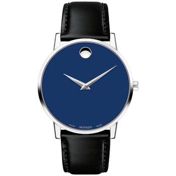 Movado | Men's Swiss Museum Classic Black Leather Strap Watch商品图片,