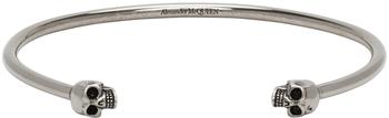 Alexander McQueen | Silver Skull Cuff Bracelet商品图片,独家减免邮费
