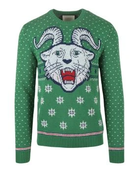 推荐Tiger-Jacquard Wool-Blend Sweater商品