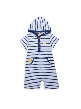 Little Me | ​Baby Boy’s Splash Striped Hooded Romper商品图片,5.5折