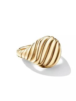 David Yurman | Sculpted Cable Pinky Ring in 18K Yellow Gold, 13MM,商家Saks Fifth Avenue,价格¥17628