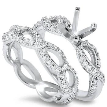 Pompeii3 | 5/8ct Infinity Engagement Wedding Ring Semi Mount 14k White Gold,商家Premium Outlets,价格¥7839