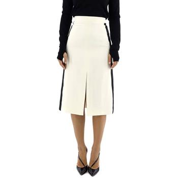 Burberry | Ladies Off Whitesport Stripe Wool Silk A-line Skirt商品图片,4.9折