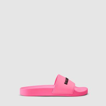 推荐Balenciaga Womens Logo Fluo Pink Pool Slides商品