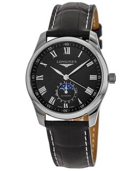 longines master, Longines | Longines Master Collection Automatic 42mm Black Dial Black Leather Strap Men's Watch L2.919.4.51.7商品图片 7.4折