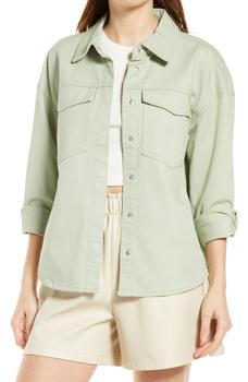 更多VERO MODA, VERO MODA | Paloma Snap-Up Cotton Shirt Jacket商品图片 4.5折起