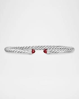 David Yurman | Modern Cable Flex Bracelet with Gemstones and Diamonds in Silver,商家Neiman Marcus,价格¥3753