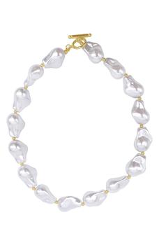 推荐14K Yellow Gold Plated Synthetic Pearl Necklace商品