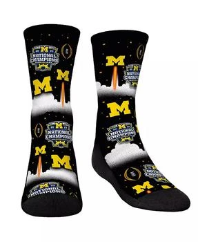 Rock 'Em | Youth Boys and Girls Socks Navy Michigan Wolverines College Football Playoff 2023 National Champions Liftoff All-Over Crew Socks,商家Macy's,价格¥165