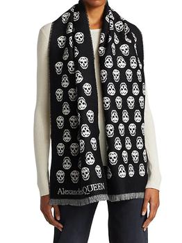 Alexander McQueen | Reversible Skull Wool Scarf商品图片,满$250减$50, 满减