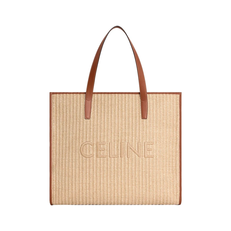 Celine | 赛琳 23新款RAPHIA男士棕色刺绣手提包 8折, 限时价, 包邮包税, 限时价