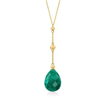 Ross-Simons | Ross-Simons Emerald Y-Necklace in 14kt Yellow Gold,商家Premium Outlets,价格¥1179