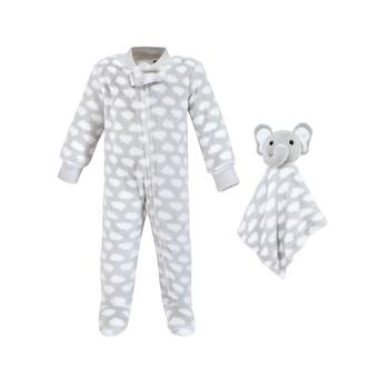 Hudson | Baby Girls and Boys Flannel Plush Coveralls with Security Blanket商品图片,