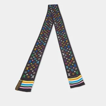 [二手商品] Louis Vuitton | Louis Vuitton Black/Multicolor Monogram Silk Bandeau Scarf 9.6折